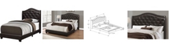 Monarch Specialties Bed - Queen Size- Look with Brass Trim